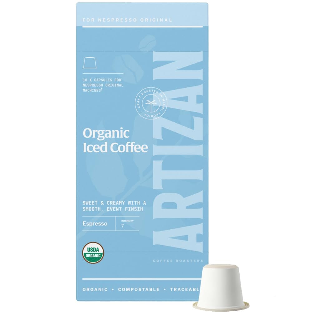 Artizan Coffee USDA Organic Espresso Coffee Capsules For Nespresso Original | Signature Blend Variety | 40 Compatible Compostable Pods