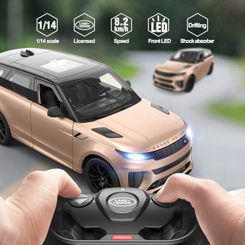 RASTAR Land Rover Defender RC Car, 1/14 Land Rover Remote Control Toy Model Car, Doors Opened by Manual– Green