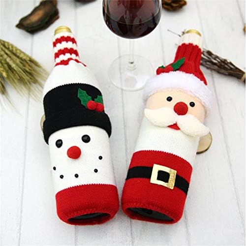 Cute Christmas Sweater Wine Bottle Cover, Handmade Wine Bottle Sweater for Christmas Decorations Cute Christmas Sweater Party Decorations 2pcs