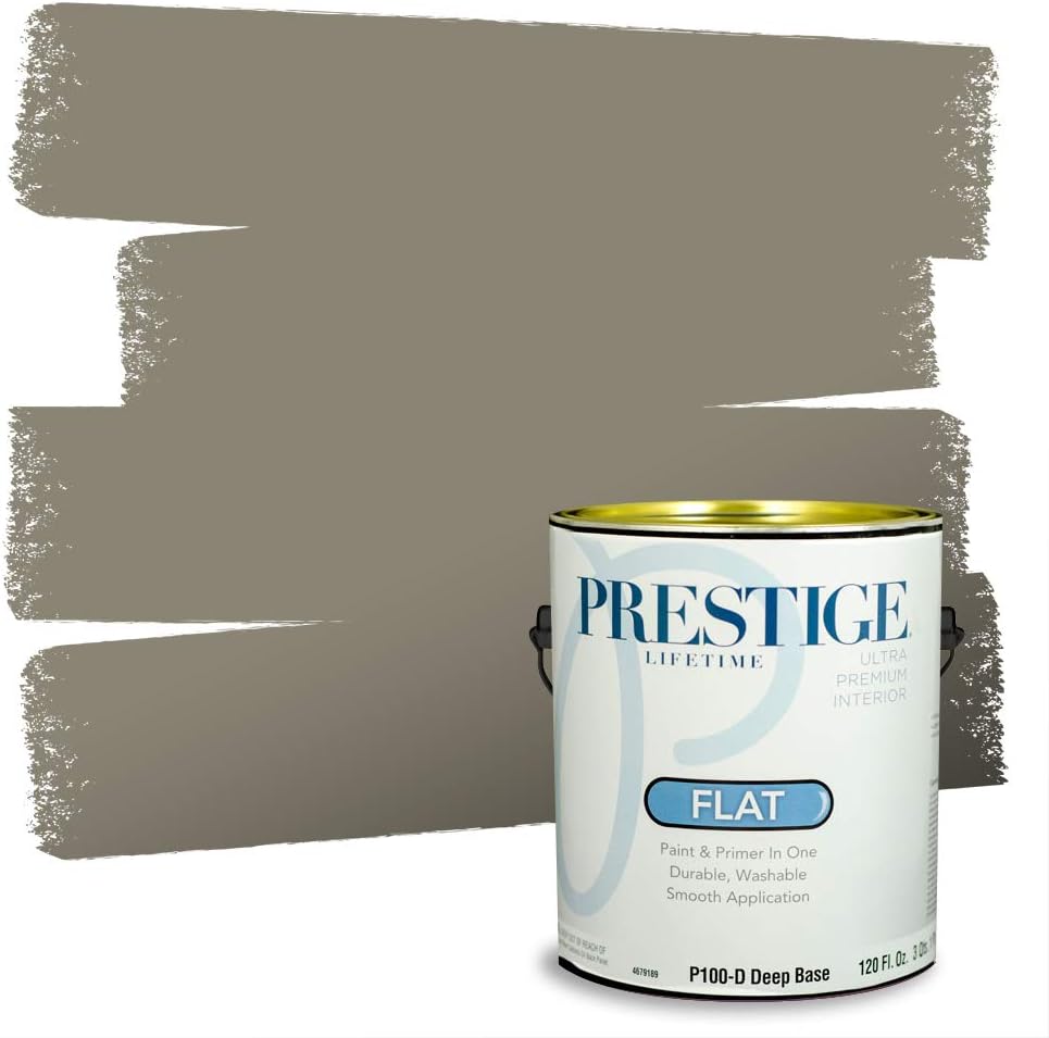 PRESTIGE Paints Exterior Paint and Primer In One, 1-Gallon, Satin, Comparable Match of Sherwin Williams* Ripe Olive*