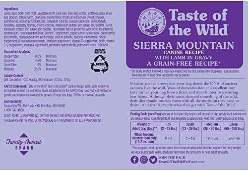Taste of the Wild Pacific Stream Wet Food Salmon in Gravy 13.2oz Case of 12 | Puppy & Adult Dogs | Grain Free Recipe* | Complete & Balanced to Satisfy Finicky Dogs | Sweet Potatoes for All Day Energy
