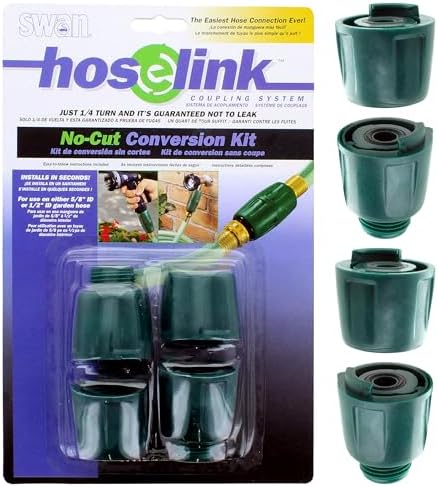 Swan Hoselink 2-Way Heavy Duty Hose Splitter, Quick Connect Fittings for Garden Hose, Leak-Proof Outdoor Faucet Adapter