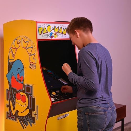 Arcade1Up Pac-Man Deluxe Arcade Gaming Cabinet, 14 Classic Games | Real Feel Joysticks and Buttons, 17-Inch Color Screen