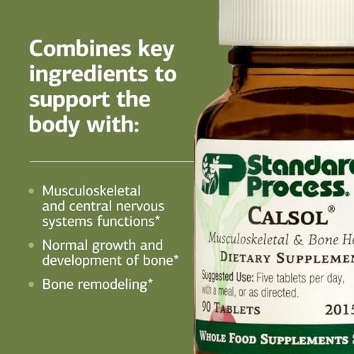 Standard Process Calsol - Musculoskeletal & Bone Health Supplement - Skeleton Nutrition Supplement with Calcium & Phosphorus - Aids Nervous System &
