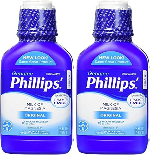 Phillips' Milk of Magnesia, Laxative, Original, 4 Ounce (Pack of 6) - Packaging May Vary