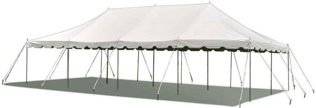 20’ x 20’ Weekender Canopy Pole Tent, Indoor and Outdoor Heavy Duty Easy Up, 80 Person Capacity Tent for Parties, Weddings, and Events, Commercial and Residential Use, PVC White Top | Easy Up Weekender Canopy Tent With 80 Person Capacity - Outdoor Canopi…