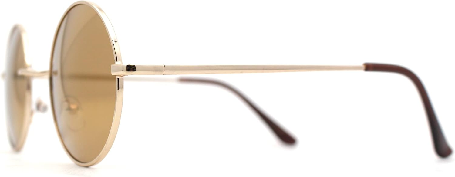 SA106 Reflective Color Mirrored Hippie Groove Round Circle Lens Retro Sunglasses