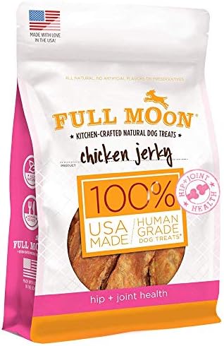 Full Moon® Chicken Jerky Hip And Joint Dog Treats 12 oz | Made withchondroitin, glucosamine and turmeric, Human Grade, No corn, No wheat, No soy, Glycerin Free, Made in the USA