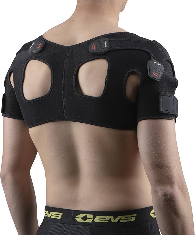 EVS SB05 Dual Shoulder Brace, Compression Fit, w/X-Straps, Medical Grade | Compression support with X-strap stabilization, Breathable Adjustable Fit, for motocross, MTB and off-road riding