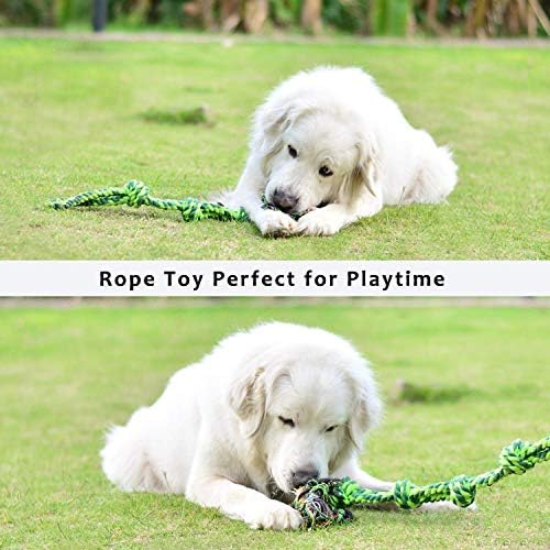 Vitscan Dog Toys for Large Dogs and Aggressive Chewers, Durable Dog Toy,5-Knot Rope Tug,Heavy Duty Chew Sturdy Cotton Knot Ropes Toy for Large Breed Dogs,Indestructible Rope for Tug-of-War Play