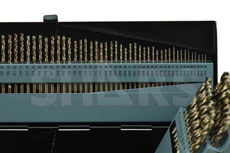 Shars 1/16-1/2", A-Z, #1-#60 M35 Cobalt Jobber Drill Set (115 PCS) 404-2203C L