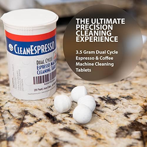CleanEspresso - 25 Cleaning Tablets Designed For Jura Coffee Machines - 3.5g Dual Cycle Espresso Machine Cleaning Tablets for Jura Espresso Machines