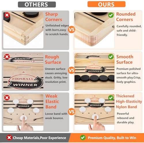 22'' Large Fast Sling Puck Game, Hockey Table Game for Family Night