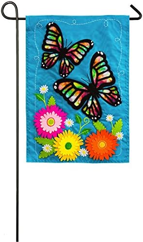 Evergreen Butterfly Beauty Applique Garden Flag, 12.5 x 18 inches
