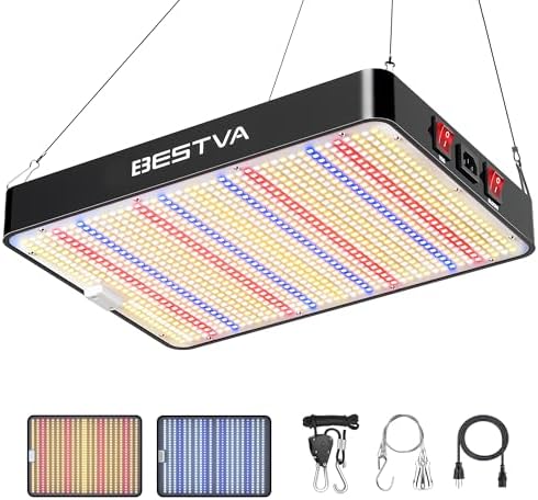DC2000 Grow Light for Indoor Plants, Dimmable Full Spectrum LED Plant Light | BESTVA 200W LED Plant Light with Veg/Bloom Mode for Indoor Growing, Plant Lamps for Seed Starting Vegetables in 3x3 Grow Tent