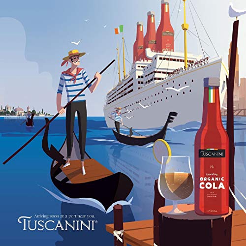 Tuscanini Authentic Organic Cola Soda 9.3oz (6 Pack) Naturally Caffeine Free, Elegant Glass Bottle, Great Tasting, Chemical Free