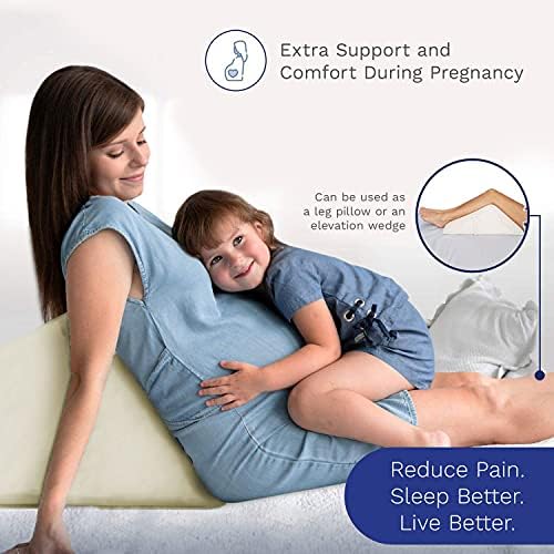 The Angle Wedge Pillow – Leg & Knee Pillow Wedge for Sciatica Pain Relief, Body Pain, Lumbar Decompression – Triangle Foam Cushion Bed Bolster for Lower Back Support, Small | Leg and Knee Pillow Wedge, Body Pain, Lumbar Decompression, Triangle Foam Cushi…