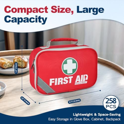 General Medi 2-in-1 First Aid Kit (215 Piece Set) + 43 Piece Mini First Aid Kit -Includes Ice(Cold) Pack