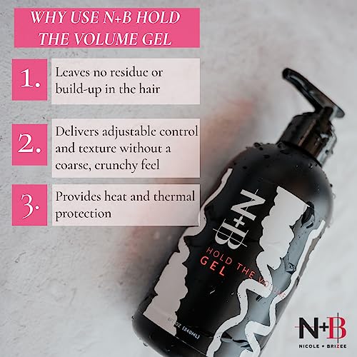 N+B Hair Styling Gel, Strong Hold, Curl Defining & Volume Boost, 8 oz