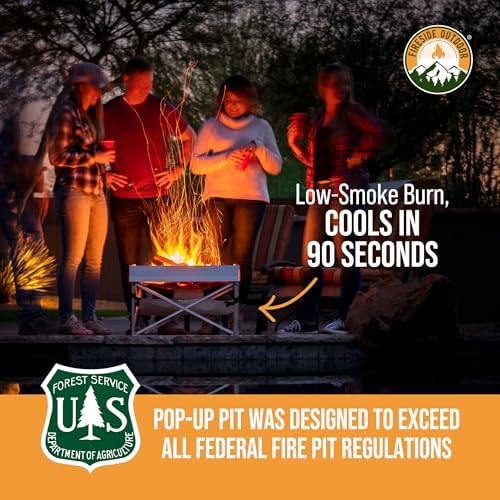 Fireside Outdoor Pop Up Pit Replacement Mesh 24"x24" for Small Portable Fire Pit Wood Burning, Campfire Pits, Mesh Firepit, Camping Fire Pits Portable