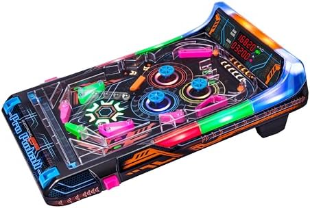 Merchant Ambassador Electronic Arcade Pro Pinball - Light & Sound Tabletop Game, Dual LED Scoreboard, 10 Professional-Grade Features