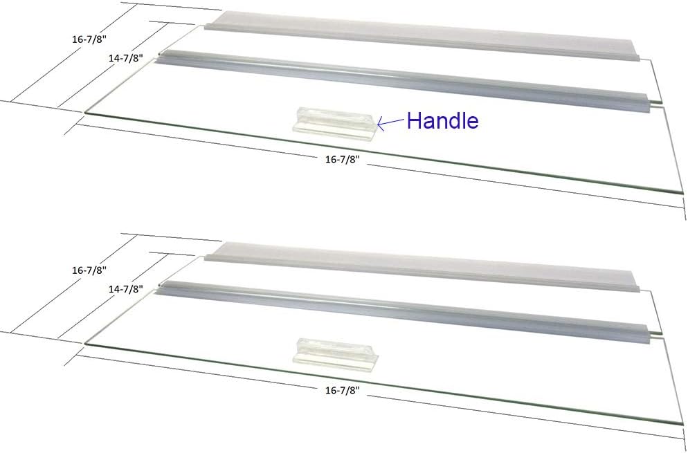 Glass Canopy Two PIECE Set for 30 BR, 40 BR, 50, 65, 84 Gallon Tanks 36"x18" for Aquariums with A Center Brace, AM33618