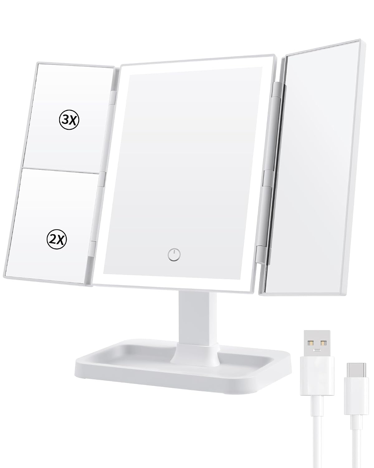 BWLLNI Lighted Makeup Mirror, White Vanity Mirror with Lights,9 LED Bulbs