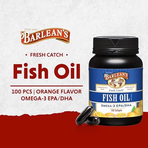 Barlean's Omega 3 Fish Oil Supplements, 600mg Fish Oil Pills with EPA & DHA, Softgels for Joint, Brain, & Heart Health, Orange Flavored, 250 Count | Wild-caught fish oil, EPA DHA omega-3, Burpless, Non-GMO, Gluten-free, 250-count value size, Heart & brai…