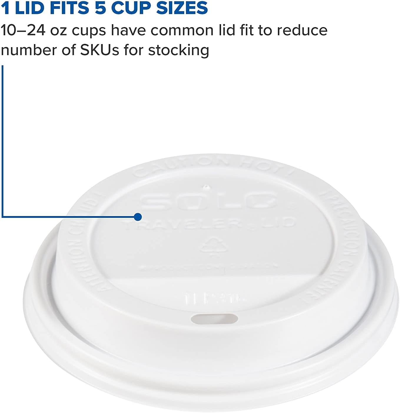 SOLO TLP316-0007 White Traveler Lid for SSP and Bare Paper Hot Cup - 2 Packs of 100 (200 Lids Total)