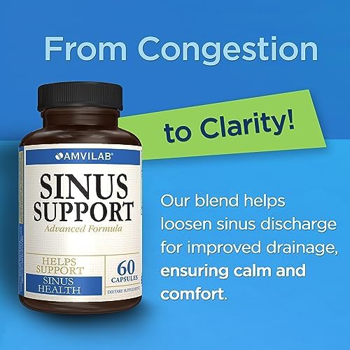 Natural Sinus Support – Serrapeptase, Elder Flower & Sheep Sorrel – Sinus Drainage, Nasal & Allergy Health