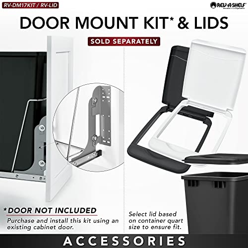 Rev-A-Shelf Double 35 Qt Pullout Trash Can for Base Kitchen Cabinets, Garbage Waste Bin System with Full-Extension Slides, Min Opening Width of 14.75" White, RV-18PB-2 S