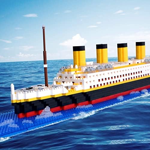 Titanic Ship Model Building Block Set, 1860 PCS Building Bricks Toy DIY Educational Micro Mini Blocks