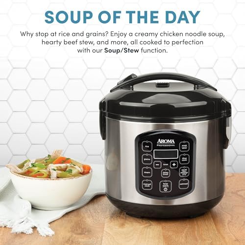 Aroma Housewares 8-Cup (Cooked) (4-Cup UNCOOKED) Digital Rice Cooker and Food Steamer (ARC-914D),White