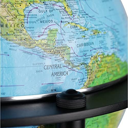 Empire Illuminated Bar Globe 16" diameter Blue Ocean Topographical/Political map with up to date cartography