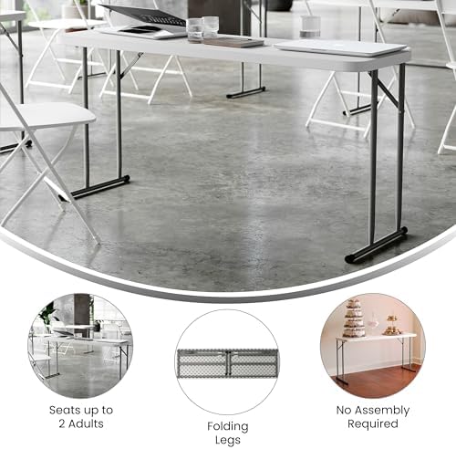 BizChair 5-Foot Granite White Plastic Folding Training Table