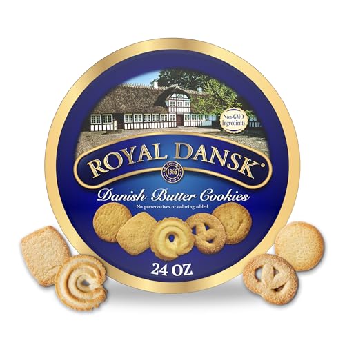 Royal Dansk Butter Cookies, Premium Assorted Cookies Made with Real Butter, Great for Sharing and Hosting, 12 oz