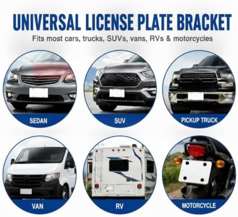 BBTO 50 Pcs License Plate Screws 3/4" x 1/4" Stainless Steel License Plate Bolts with Rustproof Silver Front Rear Bolt Fasteners Kit for Car