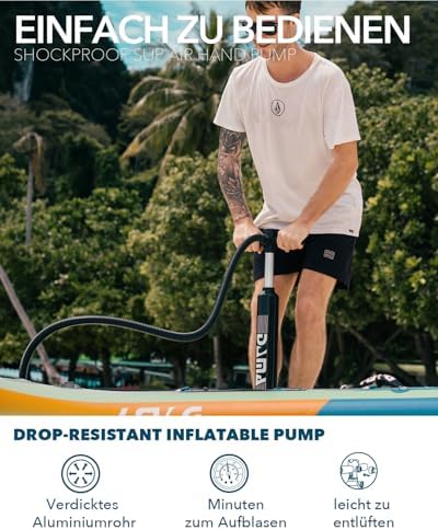 DAMA Inflatable Stand Up Paddle Boards for Adults w/Sup Board Accessories Hand Pump 4pcs Kayak Floating Paddle | Wide Stance