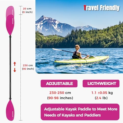 Kayak Paddle, Adjustable and Lightweight Kayaking Oar
