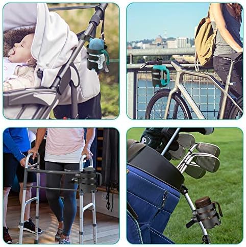 Accmor Stroller Cup Holder with Adjustable Strap, 360 Degree Rotatable Universal Cup Holder for Uppababy, Nuna, Doona Stroller