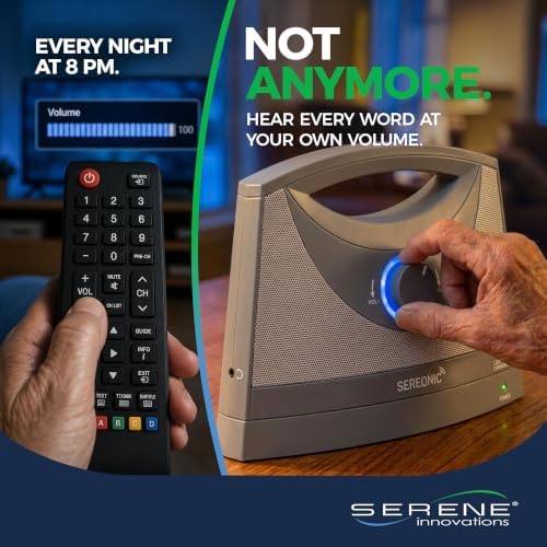 SEREONIC Portable Wireless Speakers for Smart TV - Ideal for TV Watching Without The Blaring Volume - Designed for Hard of Hearing, Elderly