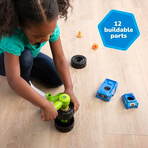 BUILD-A-BUDDY John Deere Tractor Toy and Toy Drill - Toddler STEM Take Apart Toys with 16 Individual Pieces and Kids Tools - Kids Building Toys Ages 3 Years and Up