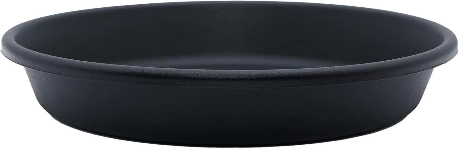The HC Companies 14 Inch Round Plastic Classic Plant Saucer - Indoor Outdoor Plant Trays for Pots - 14"x14"x2.5" Sandstone