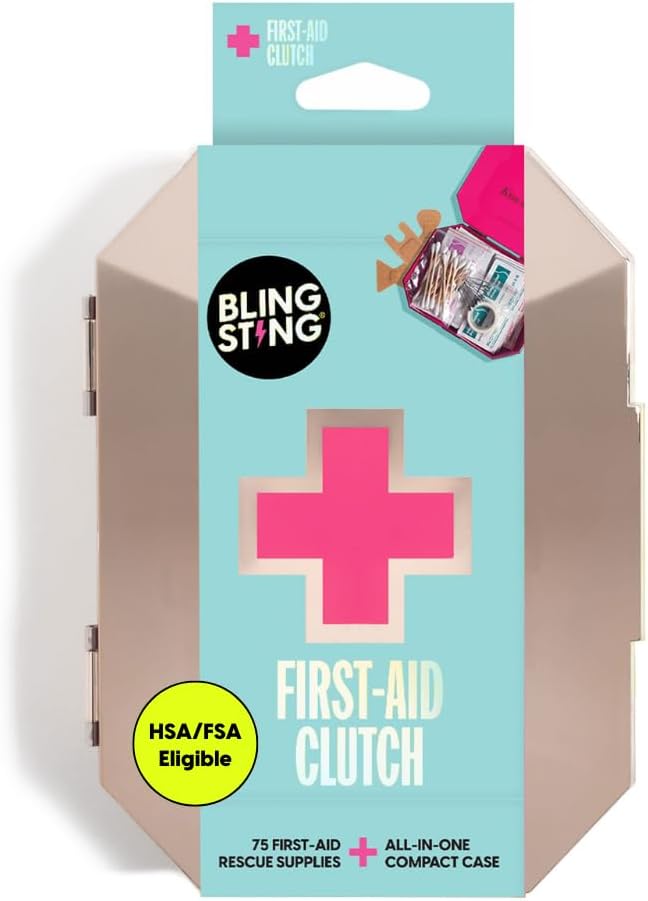 BLINGSTING First Aid Kit - 75 Essential First-aid Supplies, Bandages, Wipes