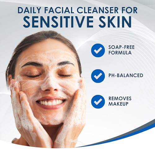 Vanicream Gentle Facial Cleaner with Pump Dispenser, 8 Fl Oz, Formulated without Common Irritants for Sensitive Skin, Removes Makeup, Dirt & Excess Oils, Non-Comedogenic, pH-Balanced Face Wash