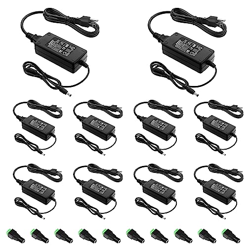 ALITOVE DC 12V 5A Power Supply Adapter Converter Transformer 60W AC 100-240V Input with 5.5x2.5mm DC Output Jack for 5050 3528 LED Strip Module Light
