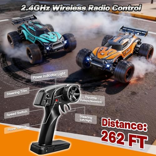 HOMETALL 1:18 Fast RC Cars for Adults - 38+ KPH Off Road Remote Control Car - High Speed RC Monster Truck 4x4 All Terrain