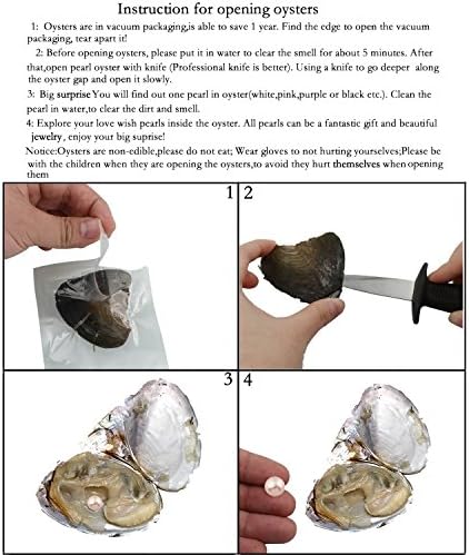 10PC Freshwater Pearl Cultured Oyster with Round Pearl Inside for Gift, Fun for Children, Family, Friends, Party (6-8mm, 10PC)