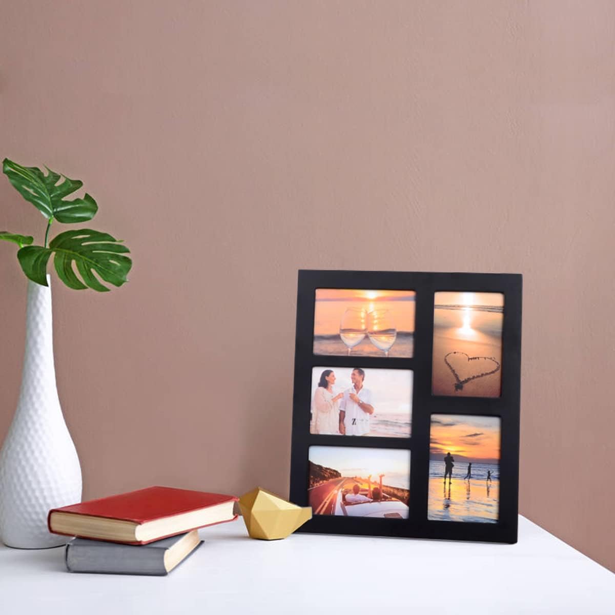 4x6 5-Opening Collage Picture Frame Black Wood