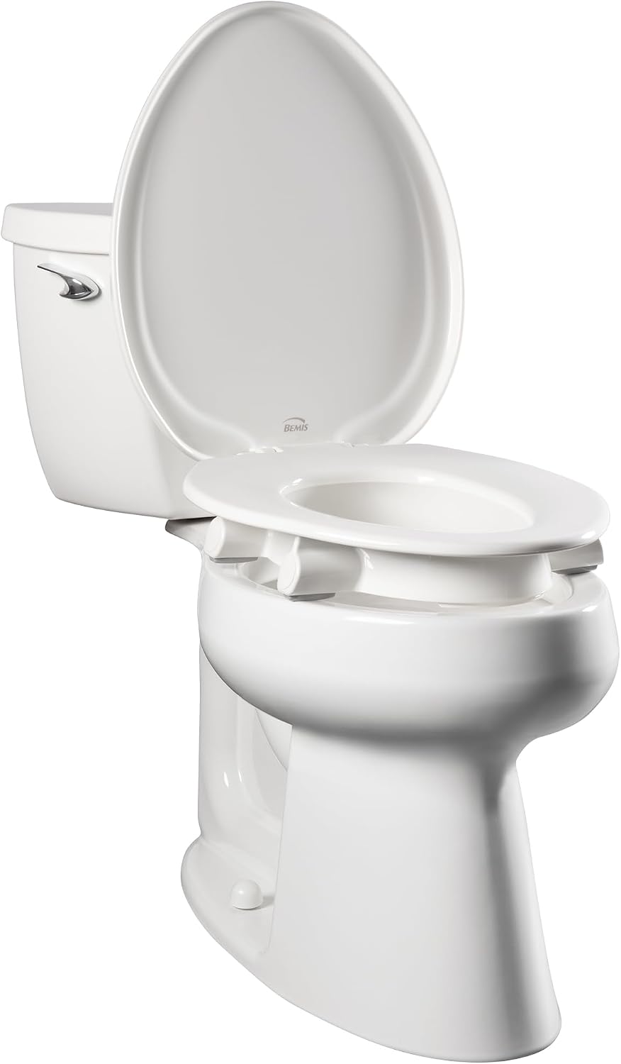 Bemis Assurance 3" Raised Toilet Seat for Seniors, Therapist Preferred for Safety, Secure Hinges, Clean Shield Guard, Elongated, White